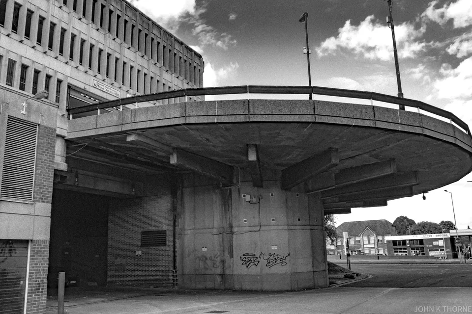 Brutalist architecture, Ashford, Kent by JOHN K THORNE, selected as a documented reference for Web Brutalism